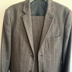 Topman Herringbone Brown Suit 40R